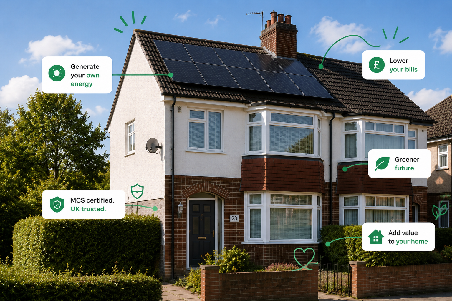 UK home with integrated solar panels installed by Volt British Solar