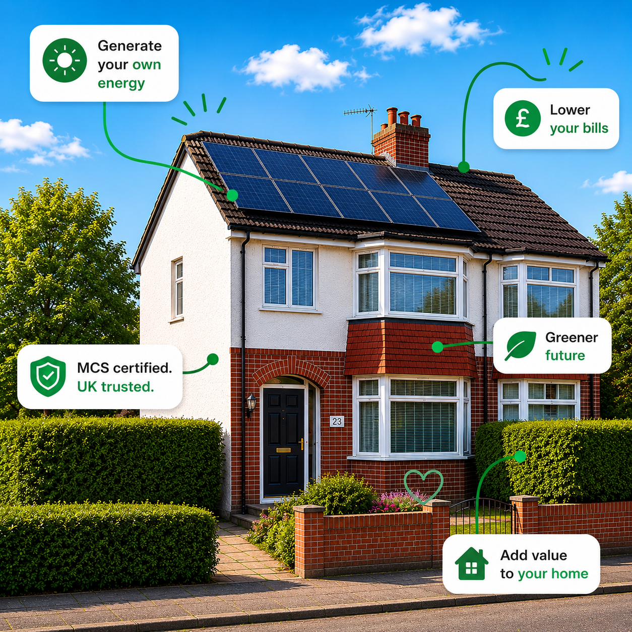 UK home with integrated solar panels installed by British Solar